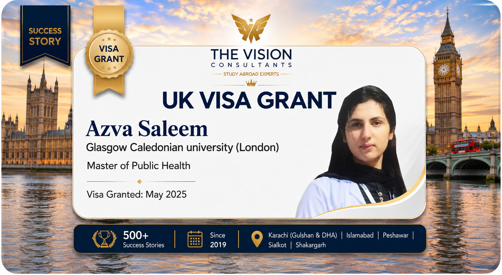 Azwa Saleem — UK Visa Grant